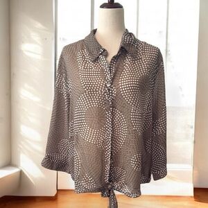 Chico’s Button Down Tie Front Blouse Size 3- XL/16
